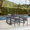 Armen Living Argiope Outdoor Patio 5-Piece Dining Table Set in Aluminum with Gray Cushions 840254333277 - alternate 7